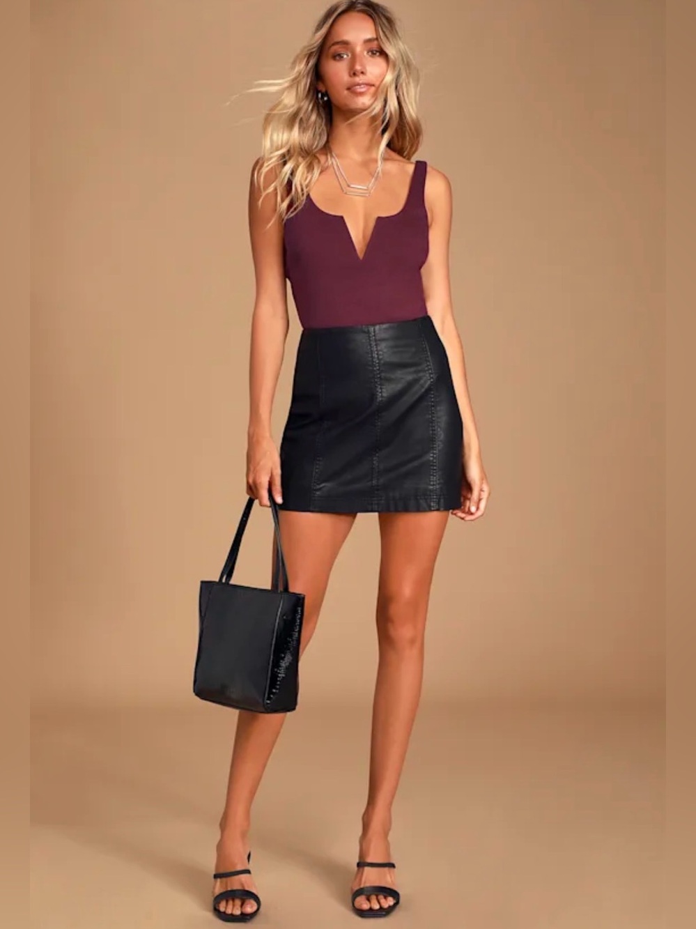 Lulus XOXO Burgundy Sleeveless Bodysuit